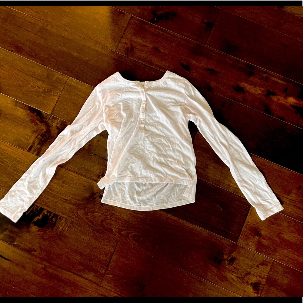 A white, cropped, long sleeve, button up, size XXS, from aerie